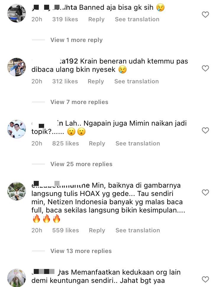 Tanggapan warganet (Instagram/ @insta.nyinyir)