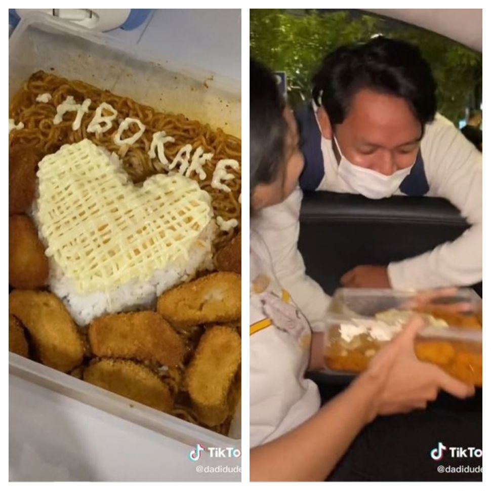 Kue ultah mi instan (TikTok @dadidudew)