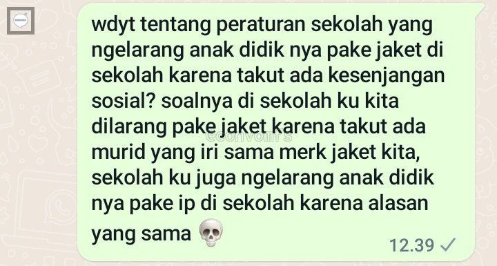 Peraturan sekolah larang muridnya memakai jaket dan iPhone (Twitter/ @convomfs)