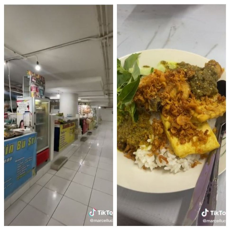 Makan di kantin karyawan Ciputra World (TikTok @marcellucas)