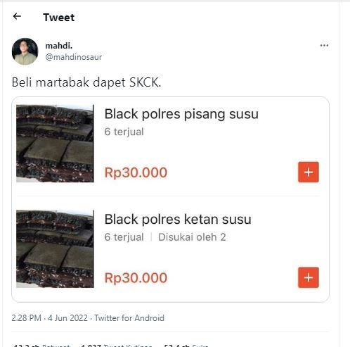 Martabak black polres (Twitter @mahdinosaur)