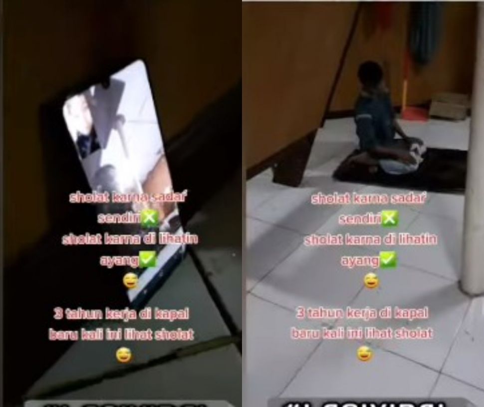 Salat saat video call ayang (Instagram/lagiviral)