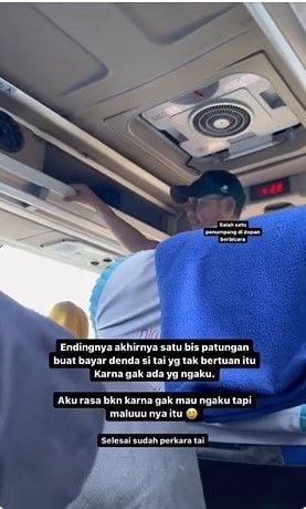 Bus Ini Kena Denda dan Tak Boleh Lanjut Jalan, Gegara Ada BAB Penumpang Jatuh ke Bawah Saat Berhenti. (Dok: TikTok/@wendicagur_,)