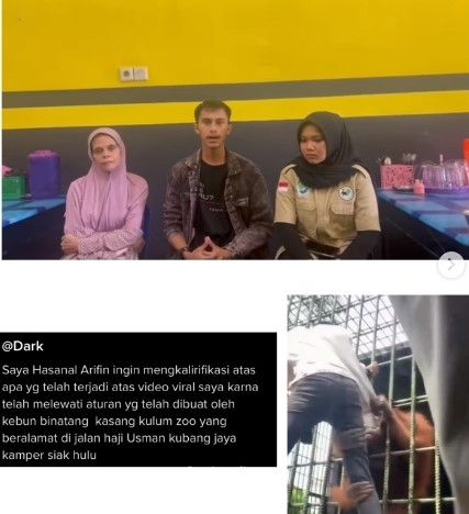 Pria ditarik orangutan klarifikasi (Instagram/mintulgemintul)