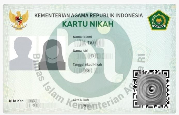 Kartu nikah digital terbitan Kementerian Agama RI. [Kemenag]