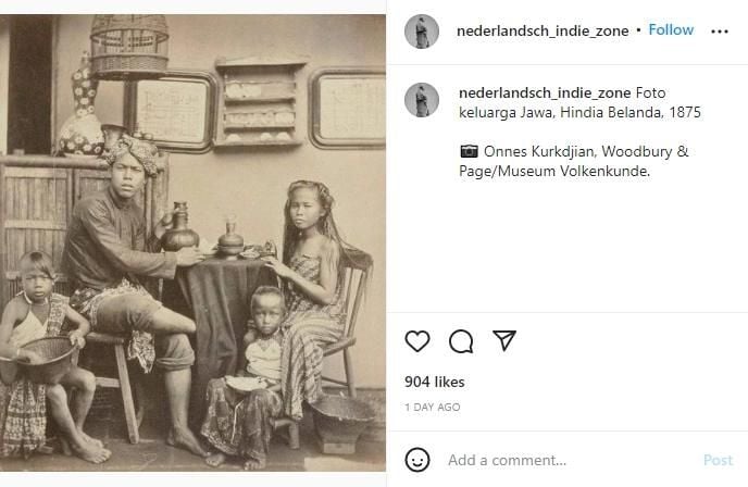 Foto jadul keluagra di Jawa tahun 1875. (instagram/nederlandsch_indie_zone)