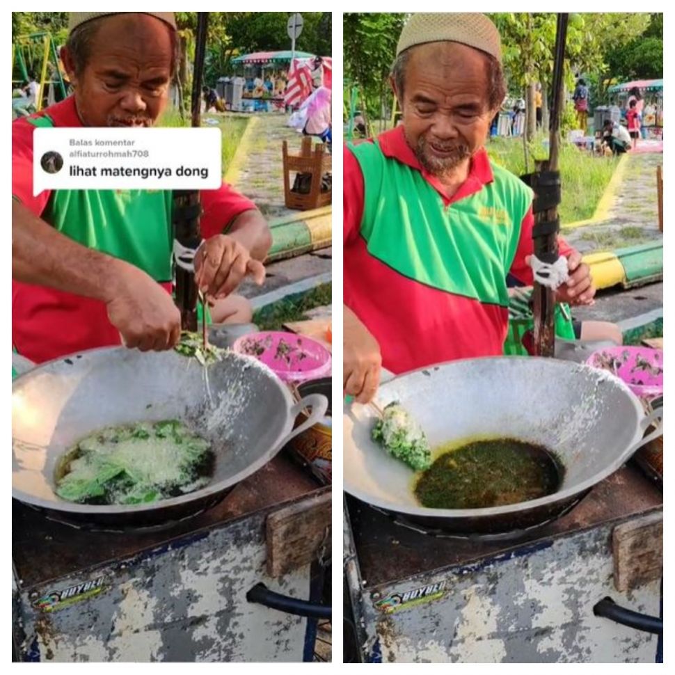 Bayam goreng gulung (TikTok @hayoo076)