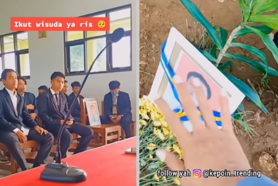 Teman meninggal tak bisa ikut wisuda (Instagram/kepoin_trending)