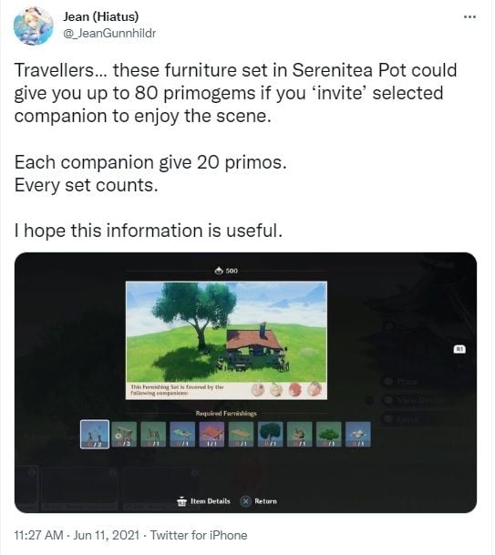 Serenitea Pot, Genshin Impact. [Twitter]