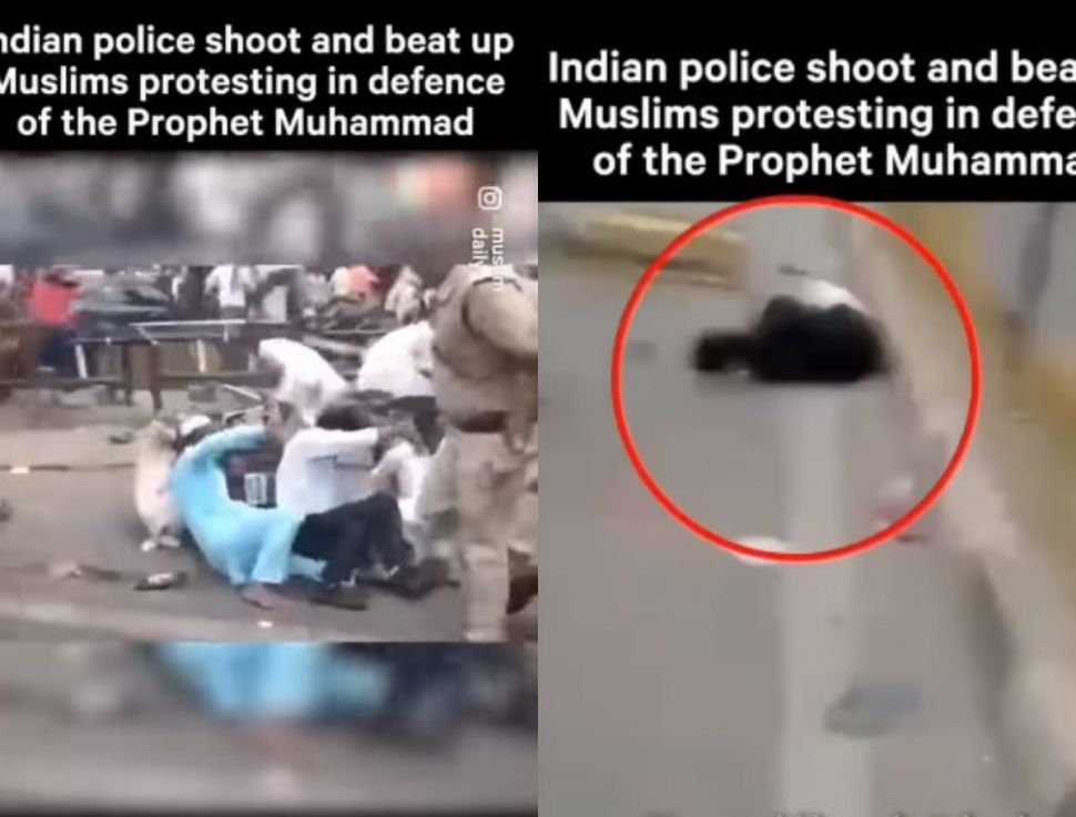 Polisi di India pukuli dan tembak pendemo (Instagram/kabanegri)