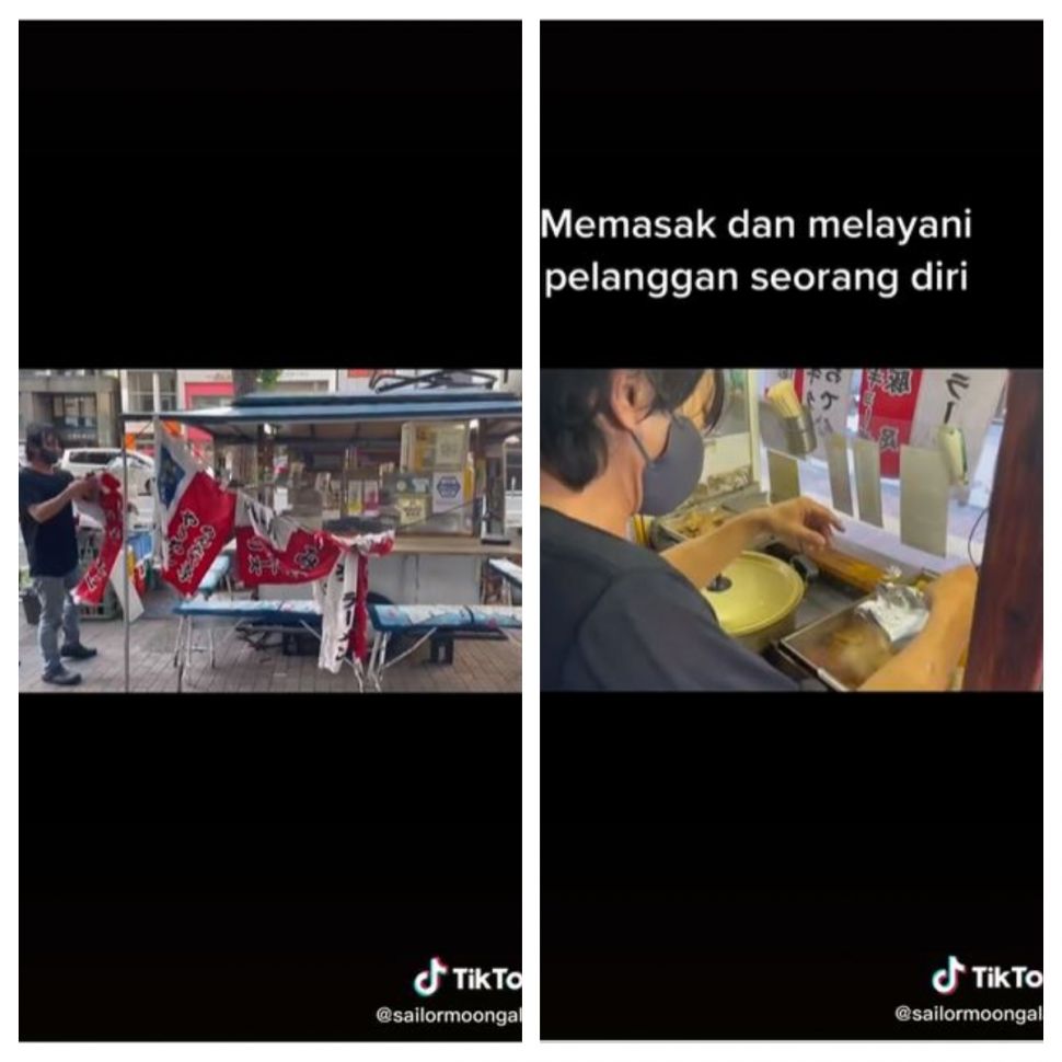 Pedagang kaki lima di Jepang (TikTok @sailormoongalak)