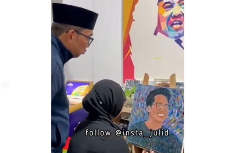 Momen Zara Lukis Wajah Eril. (Instagram)