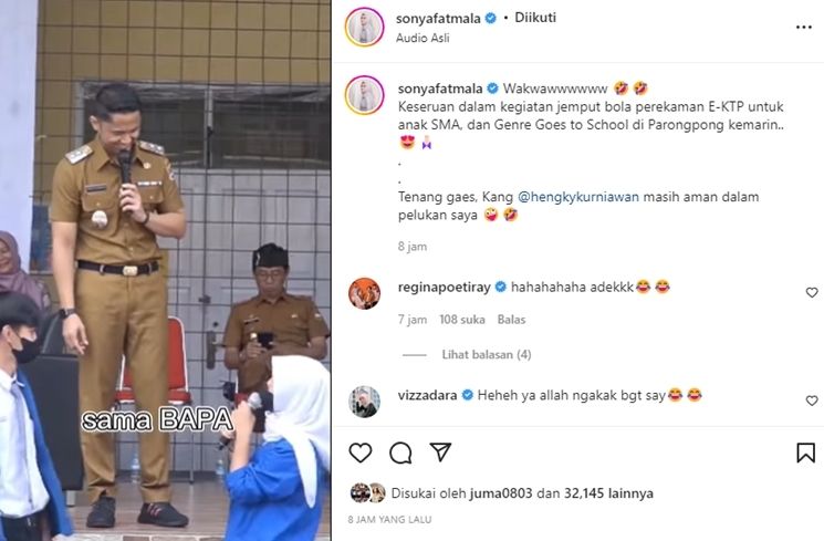 Momen Hengky Kurniawan digoda anak SMA. [Instagram]