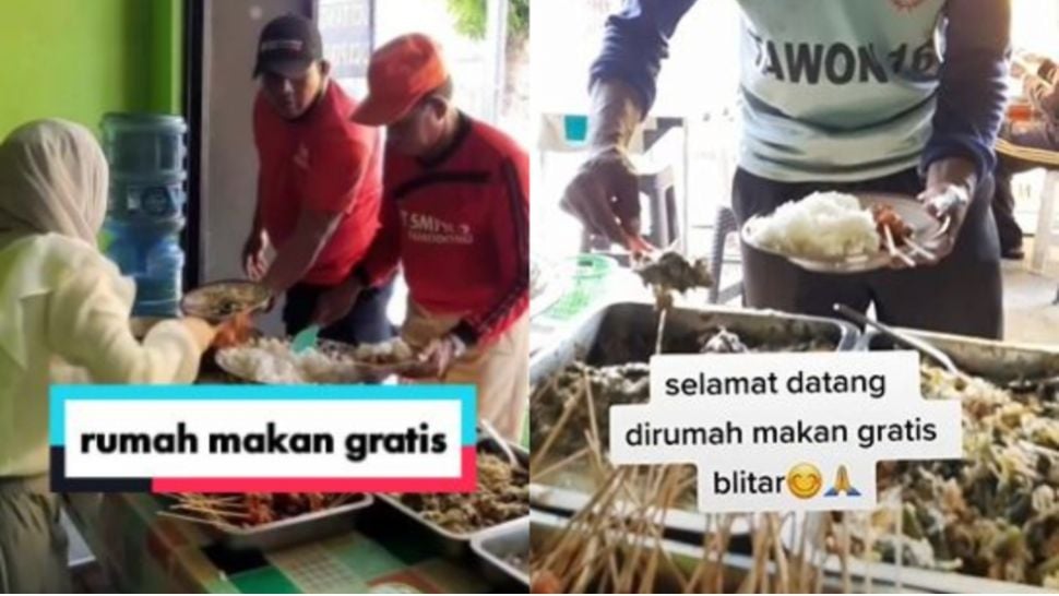 Rumah makan gratis di Blitar. (TikTok/broscantik)