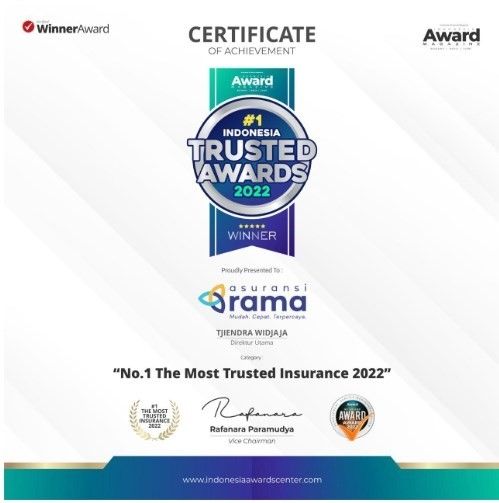 Asuransi Rama menerima penghargaan Indonesia Award Magazine melalui program Award Trends Summit 2022, Jumat (10/6) malam di Mercure Hotels, Gatot Subroto, Jakarta. (Dok: Asuransi Rama)