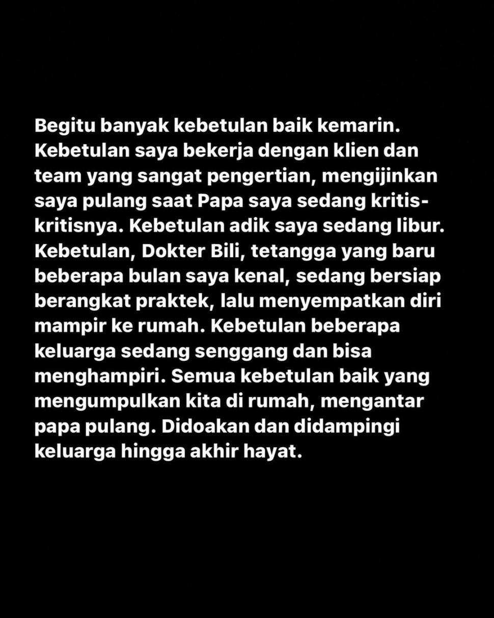 Curhat Kunto Aji tentang ayah yang meninggal dunia. [Instagram]