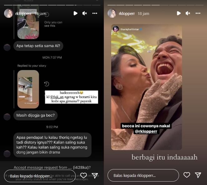 Rebecca Klopper dan Thariq Halilintar dicurigai saling suka oleh warganet. [Instagram]