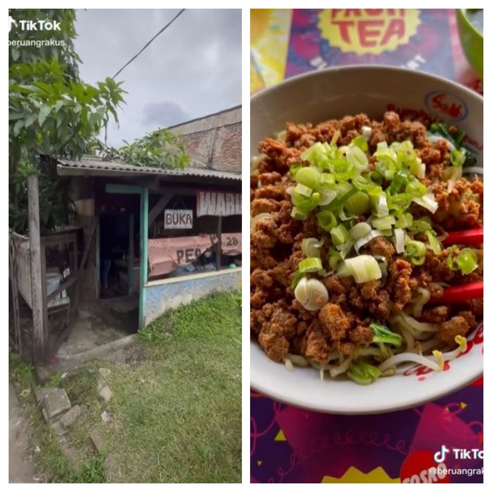 Curhat soal bakmi babi viral (TikTok @beruangrakus)