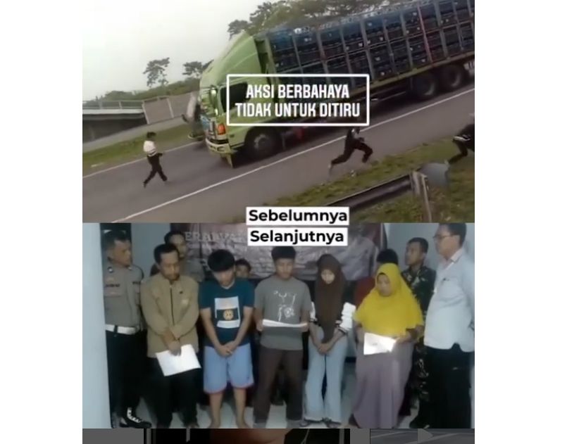 Buntut Aksi Viral BM Truk, Remaja Klarifikasi Minta Maaf di Kantor Polisi (Instagram/majeliskopi08)