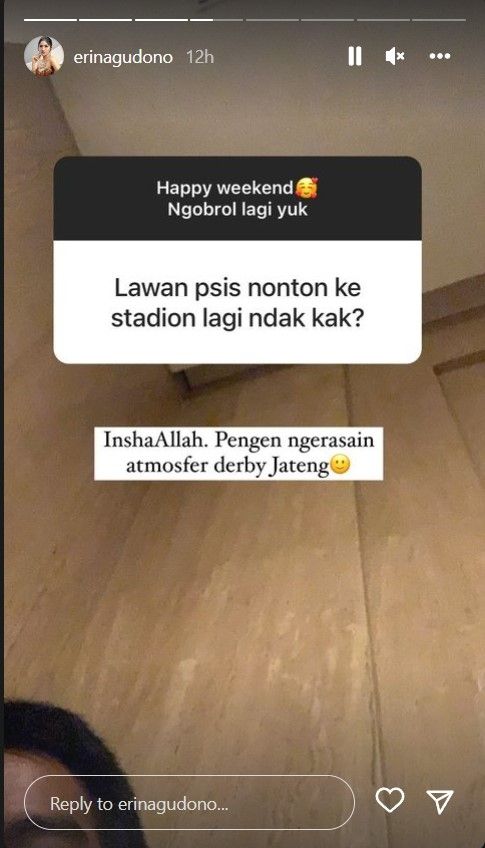 Erina Gudono bakal nonton laga derby jateng Persis Solo melawan PSIS Semarang. [Instagram]