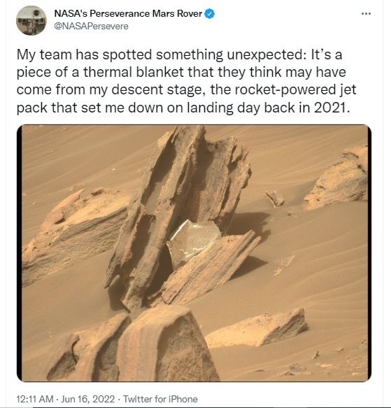 Penemuan Perseverance di Mars. [Twitter]