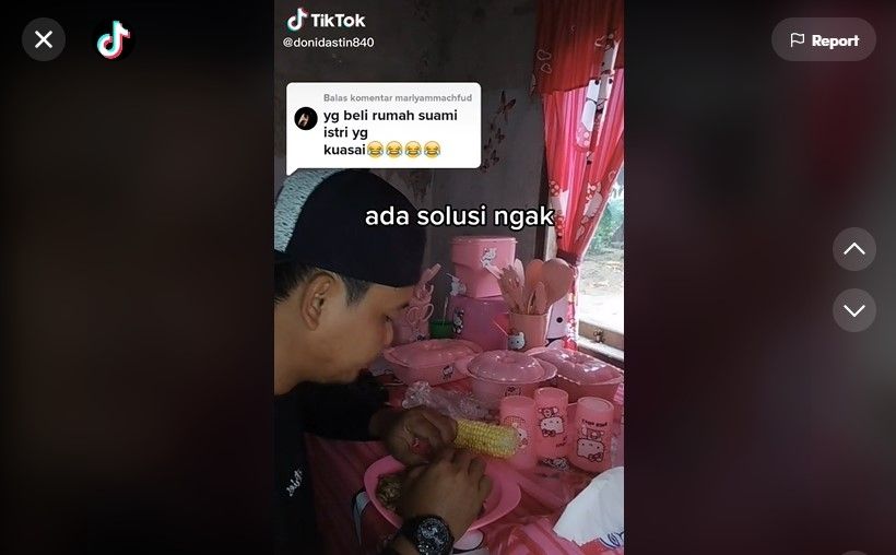 Punya Istri Suka Hello Kitty, Suami Ini Curhat dan Perlihatkan Isi Rumah yang Jadi Sorotan Warganet. (Dok: TIkTok/donidastin840)