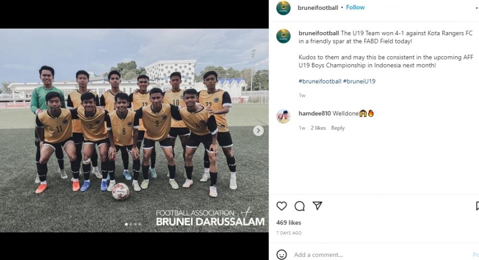 Skuad Brunei Darussalam U-19. (Instagram/bruneifootball)