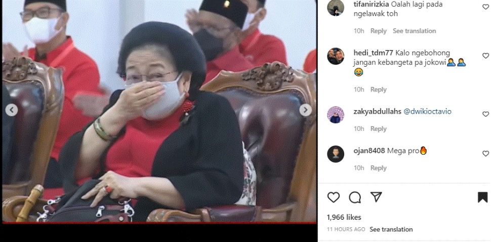 Momen Megawati tersipu malu saat mendapat pujian dari Jokowi (Instagram/ @undercOver.id).