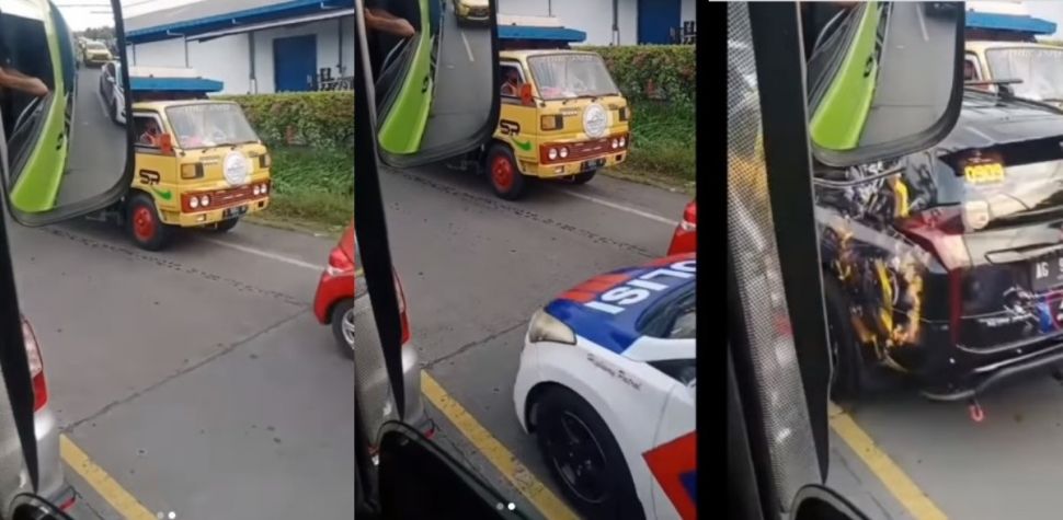 Konvoi pajero terobos kemacetan dikawal polisi (Instagram/underc0ver)