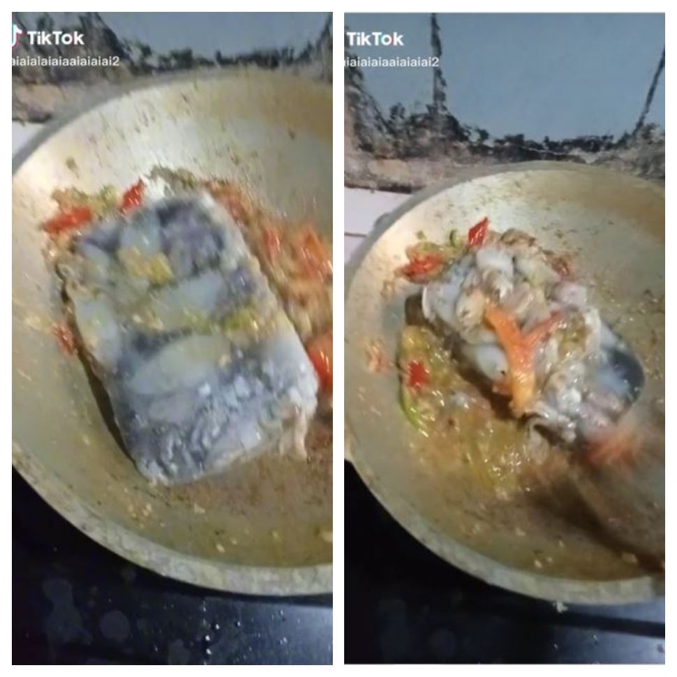 Memasak cumi beku (TikTok @aiaiaiaiaiaaiaiaiai2)