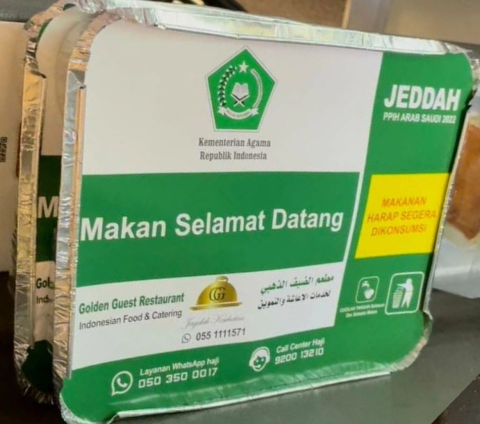 Konsumsi makanan selamat datang jemaah haji 2022 (Dok. MCH 2022)