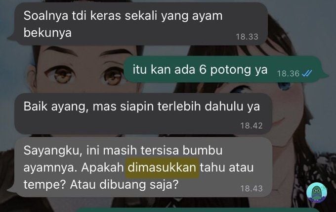 Tangkapan layar isi pesan suami yang tadinya cuek kepada istri. (Twitter/tanyakanrl)