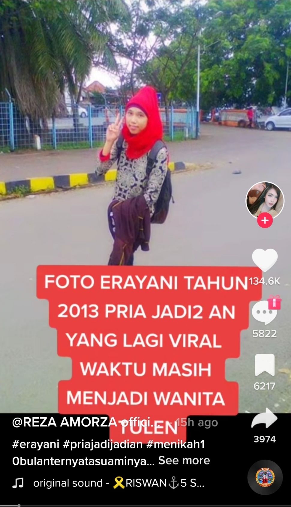 5 Foto Diduga Ahnaf Arrafif alias Erayani, Lelaki Jadi-jadian yang Menipu dan Nikahi Perempuan di Jambi (TikTok)