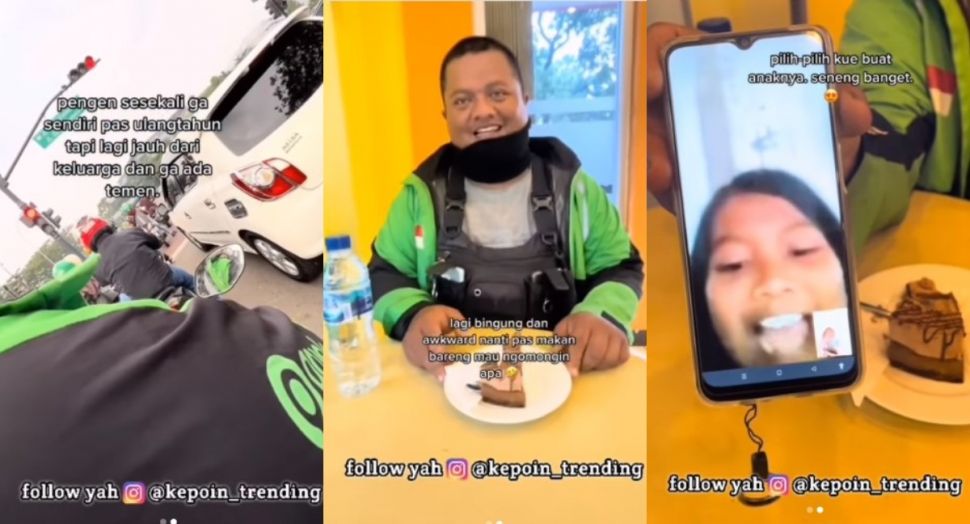 Tak Ada Keluarga Dan Teman Saat Ulang Tahun Perempuan Ini Ajak Driver Ojol Makan Kue Bareng