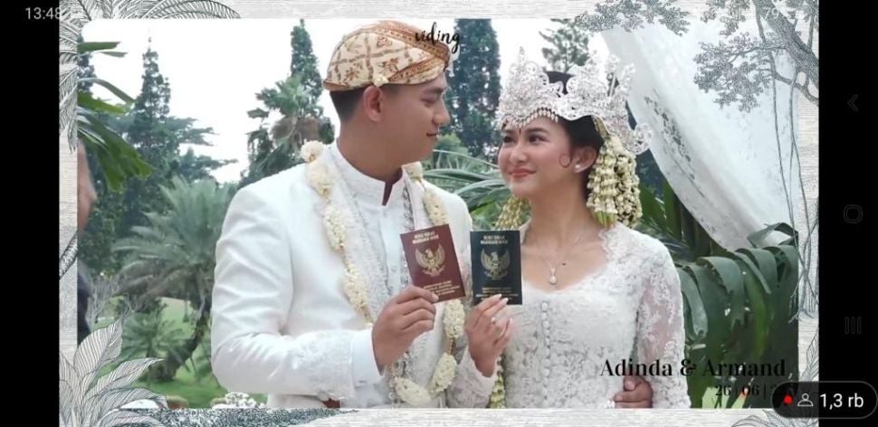 Potret pernikahan Adinda Azani dan Armand Zachary. [YouTube/ Zani & Zach]