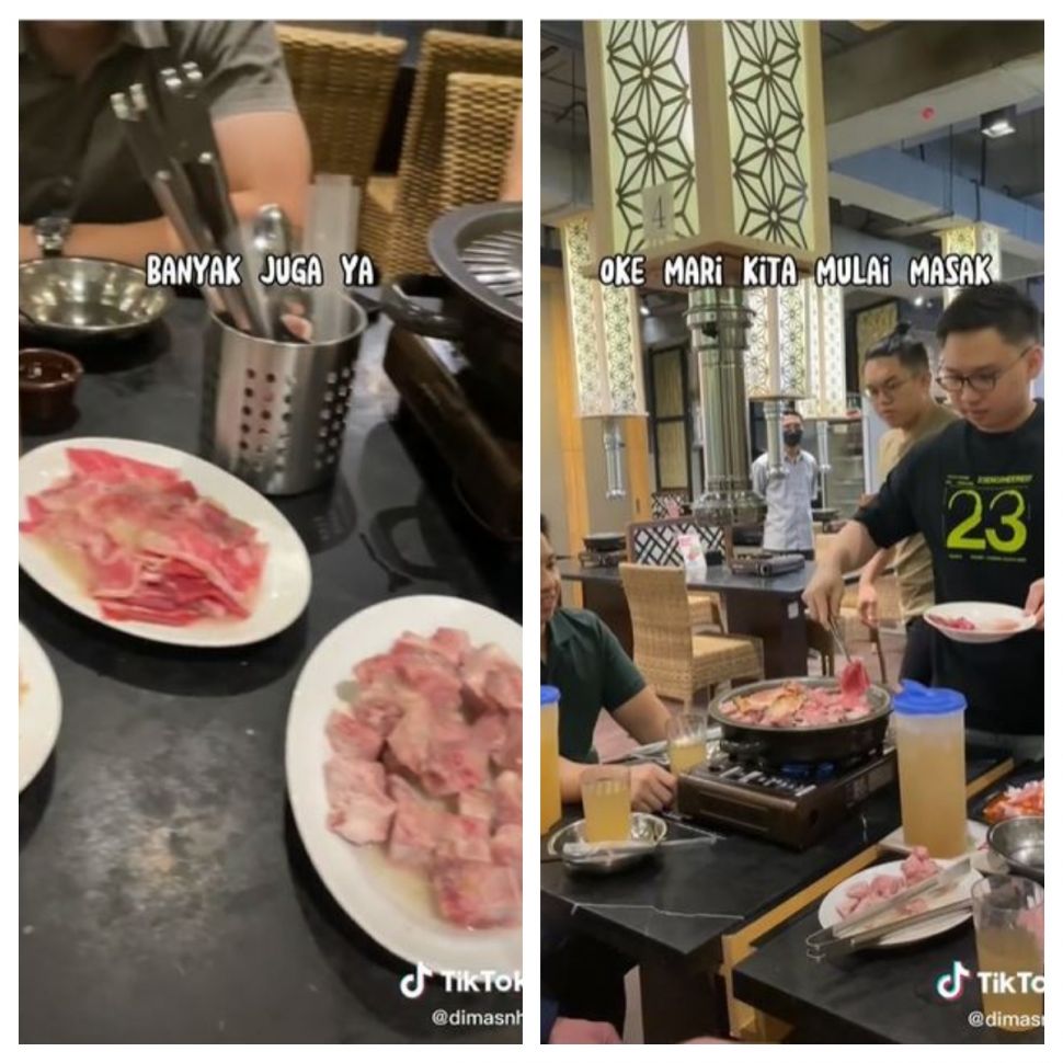 Anak gym makan di restoran all you can eat (TikTok @dimasnht)