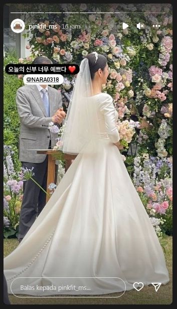Potret pernikahan Jang Nara [Instagram/@pinkfit_ms]