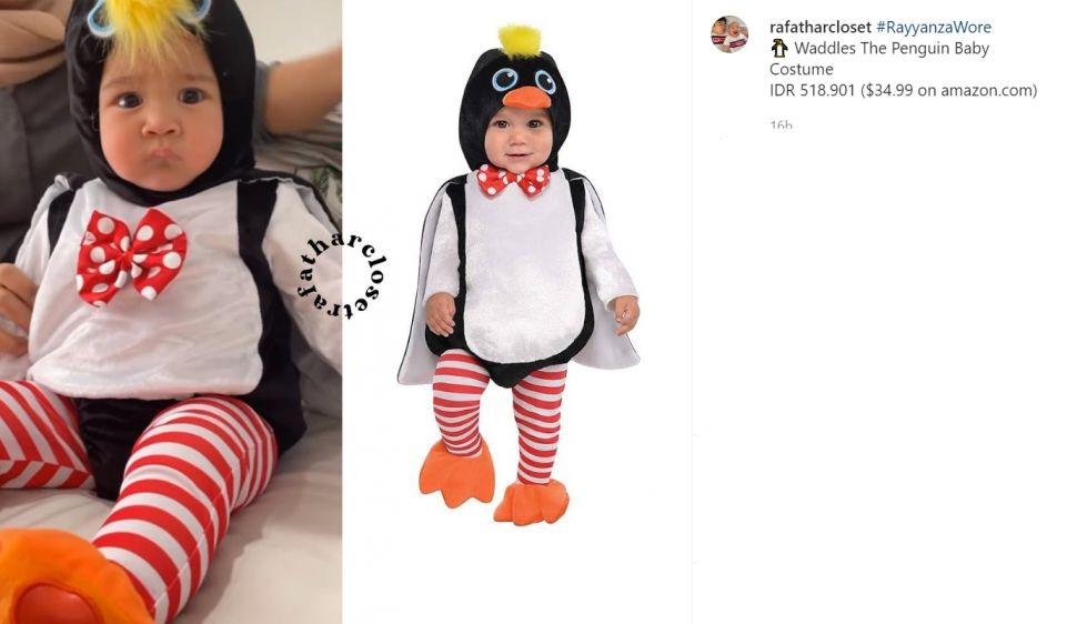 Intip gaya Rayyanza kenakan kostum pinguin yang menggemaskan, dibilang cocok jadi model (Instagram/rafatharcloset)