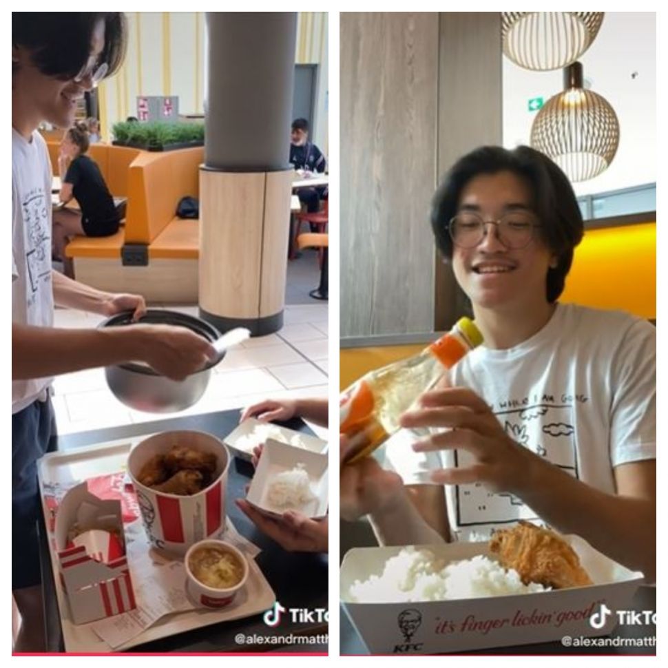 Makan KFC di Eropa (TikTok @alexandrmatthew)