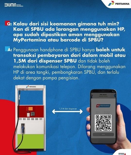 Cara penggunaan ponsel atau smartphone atau HP di area SPBU untuk pembayaran BBM Bersubsidi [MyPertamina].