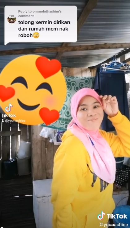 Yoona Chie nama perempuan Malaysia tersebut. Yoona mendadak viral di media-media sosial, setelah berani memvideokan rumahnya di lingkungan kumuh. [TikTok]