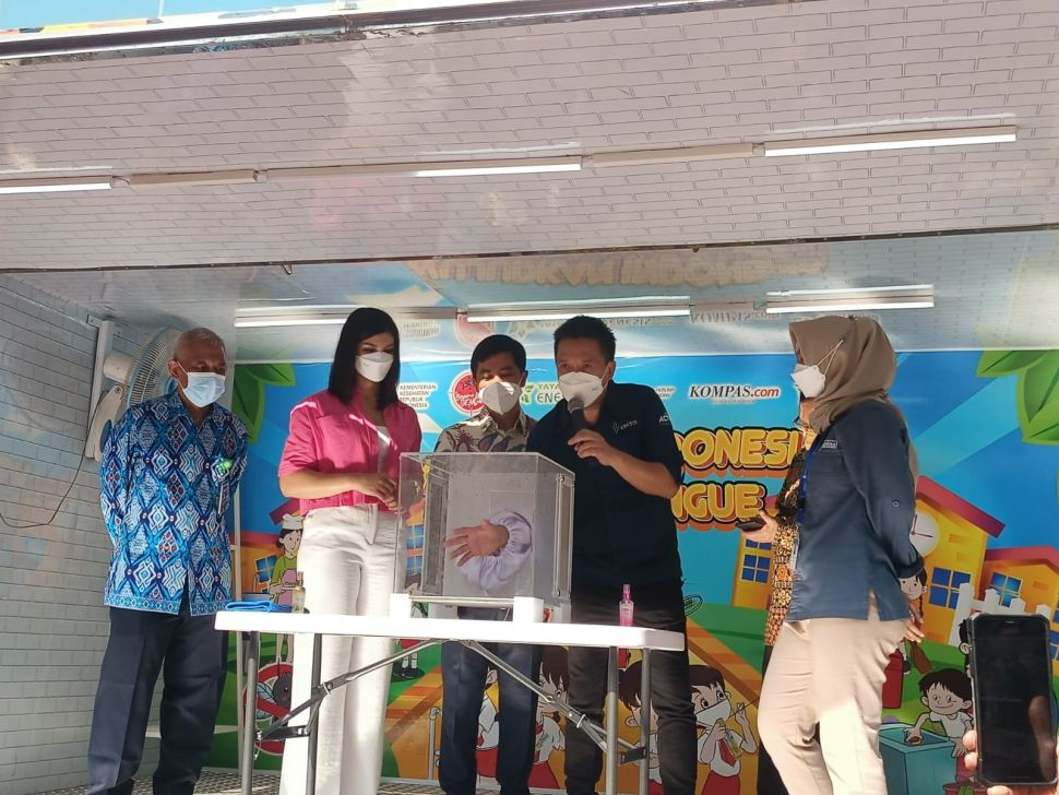 Kick Off Mobil Keliling Enesis "Wujudkan Indonesia Bebas Dengue" di Kantor Kemenkes, Jakarta Selatan, Selasa, (5/7/2022). (Restu Fadilah/Suara.com)