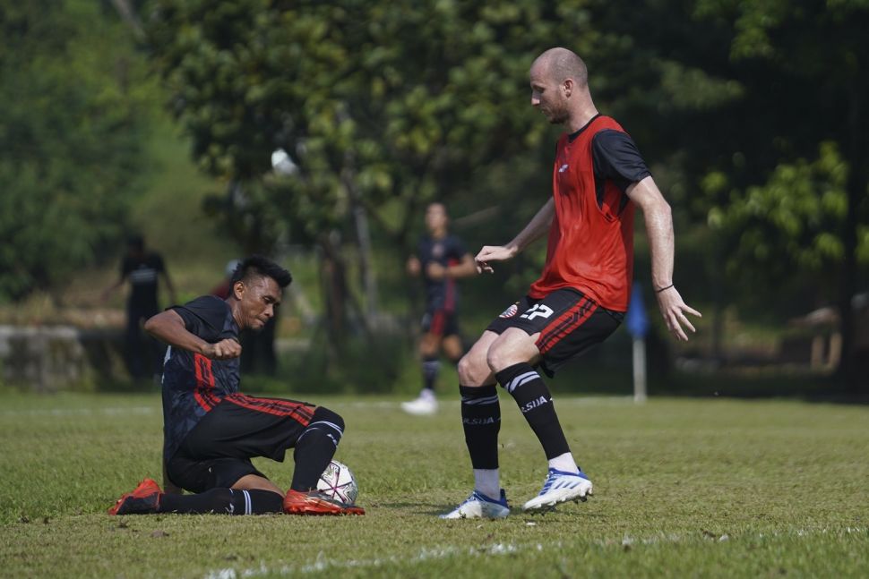 Striker Persija Jakarta, Michael Krmencik saat sedang berlatih (Dok. Persija).