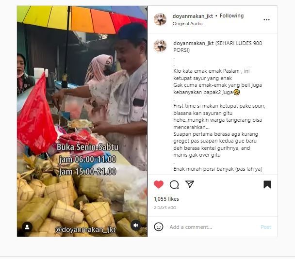 Ketupat Sayur BCA Pasar Lama Tangerang (Instagram @doyanmakan_jkt)