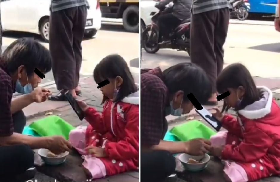 Momen ayah dan anak berbagi makan bakso (Instagram/lambegosiip)