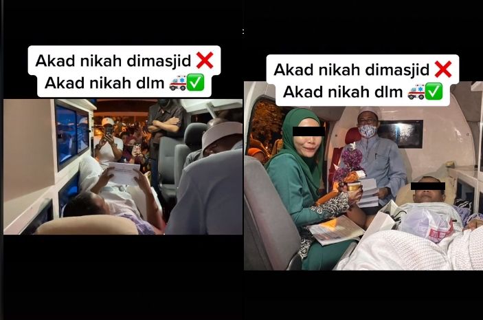 Momen akad nikah di mobil ambulans (TikTok/fareezfernandez)