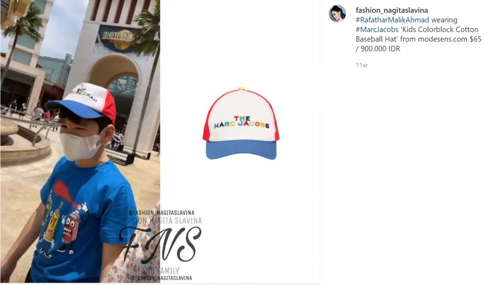 Rafathar pernah kenakan topi model biasa dengan harga hampir Rp1 juta, warganet: anti badai (Instagram/fashion_nagitaslavina)