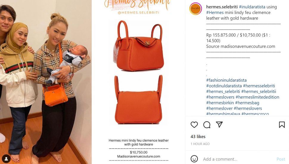 Intip gaya Inul Daratista ketika bertemu dengan Lesti Kejora, tampak kasual namun tenteng harga ratusan juta (Instagram/hermes.selebriti)