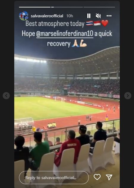 Marselino Ferdinan didoakan cepat sembuh oleh pelatih Thailand U-19. (Instagram/salvavaleroofficial)