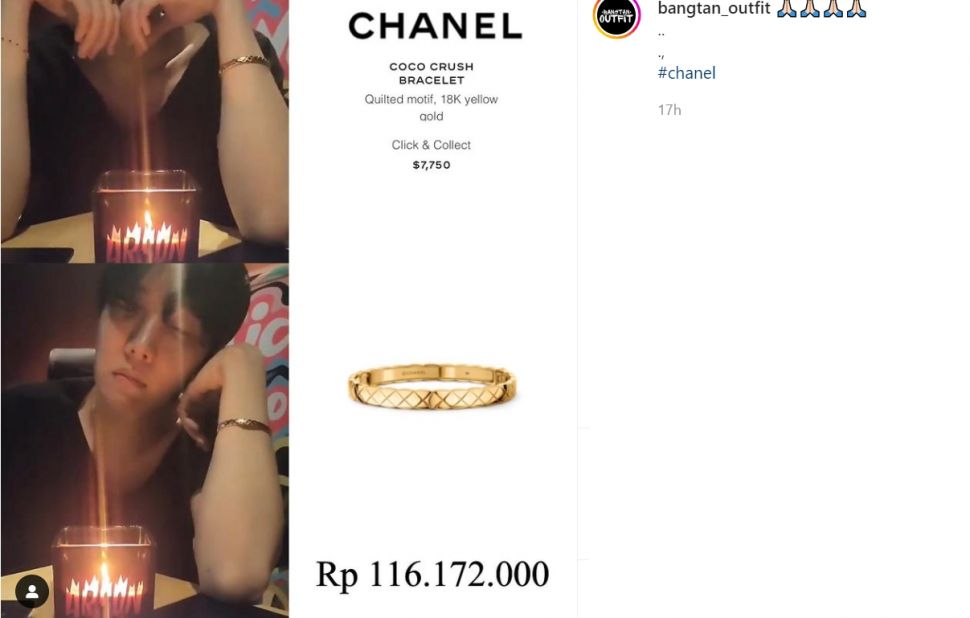 J-Hope BTS terlihat ketiduran sembari mengenakan gelang seharga Rp116 juta, warganet justru pertanyakan hal lain (Instagram/bangtan_outfit)